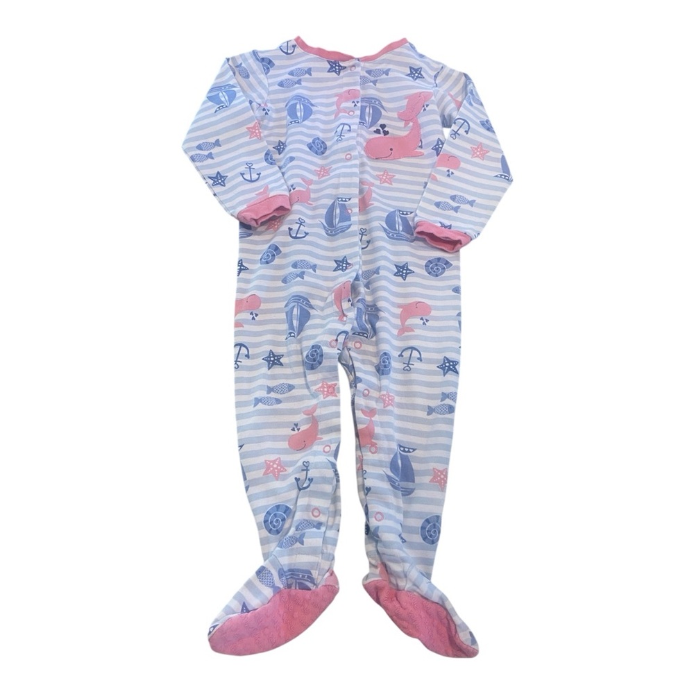 Pink and Blue Pekkle Size 24 M Onesie.